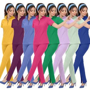 Uniforme Médico de Alta Calidad, Tela Suave Premium de Poliéster y Spandex, Conjunto de Uniforme de Enfermería de Fábrica - Product Image 1