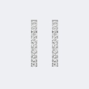 0.55 CTW Round Cut Pave Set <b>Large</b> <b>Hoop</b> Diamond Earrings - Product Image 5
