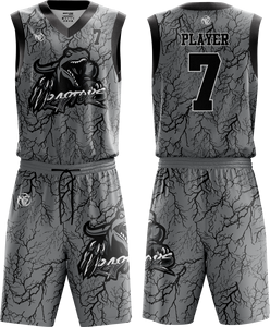 Ensemble de maillot de basket-ball White Star Raptors sans manches, col en V, sublimé, séchage rapide, short à cordon de serrage, coupe athlétique, unisexe, adulte - Product Image 1