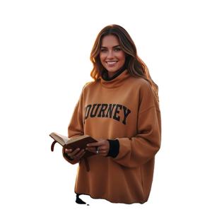 Sudadera de Forro Polar con Cuello Alto y Letras Griegas, Talla Grande, para Mujer, Invierno, de Alta Calidad, con Logotipo Personalizado al por Mayor - Product Image 4