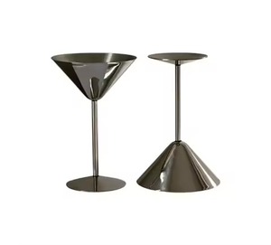 Lot de 2 verres à vin martelés en cuivre avec tige en laiton, style vintage, pour bar à domicile et fêtes, à bon prix - Product Image 2