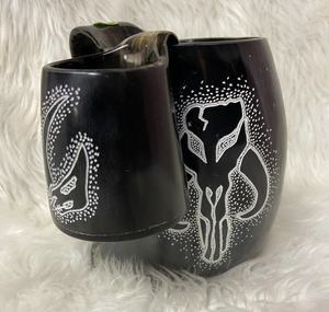 Mug en corne de buffle de haute qualité, noir naturel, artisanat Buraq - Product Image 1