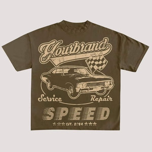 Camiseta de Hombre con Estampado de Algodón Suave y Cómodo, Estilo Urbano Llamativo, Lavado Ácido - Product Image 4