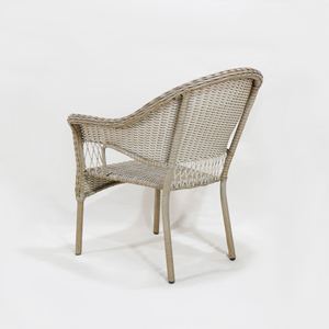 Chaise de salle à manger Comehome en fer et rotin PE, style minimaliste, pour villa et patio, résistante aux intempéries, empilable - Product Image 2