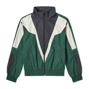 Blouson de course pour homme vert et blanc, coupe-vent, col montant, fermeture éclair, style sportif, coupe ample, vêtement d'extérieur d'automne - Product Image 5