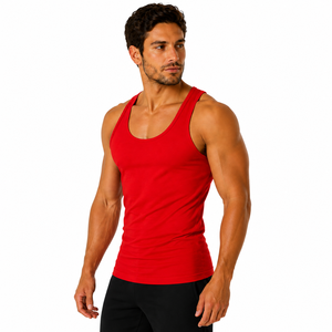 Custom Solid Colour Men Tank Top Slim Fit Stringer Vest Blank Gym <b>Singlet</b> Premium Breathable Cotton Athletic Sleeveless Casual - Product Image 5