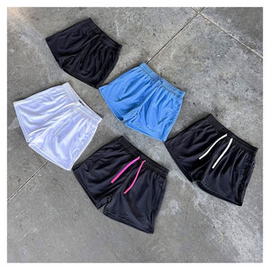 กางเกงขาสั้นตาข่ายไทยโพลีเอสเตอร์พิมพ์ลายระบายอากาศได้ดีสำหรับผู้หญิง กางเกงวิ่งออกกำลังกาย น้ำหนักเบา แห้งเร็ว เหมาะสำหรับกีฬาบาสเกตบอลและการฝึกซ้อม - Product Image 4