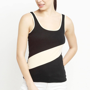 เสื้อกล้ามรัดรูปทรง Racerback สำหรับผู้หญิง คอกลม แขนกุด เหมาะสำหรับออกกำลังกาย โยคะ แห้งเร็ว ชุดออกกำลังกาย - Product Image 1