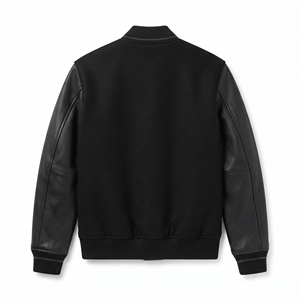 Chaqueta Varsity Estilosa para Hombre, de Poliéster/Algodón, Transpirable e Impermeable, con Cierre Frontal, Personalizable para Clubes Deportivos - Product Image 2