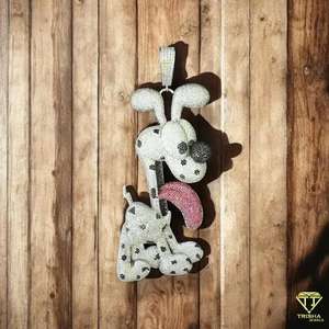 จี้เพชรรูปสุนัขทรงกลมของขวัญสำหรับผู้ชายจี้เงิน925ตกแต่งห้องแล็บออกแบบได้ตามต้องการ - Product Image 5