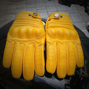 Leather Motorcycle <b>Gloves</b> Touchscreen Compatible Thermal Eco-Friendly Slim Fit Wrist Length Winter Sports - Product Image 5