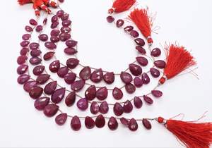 Cuentas facetadas de corindón rubí natural AAA en forma de pera, 8x11-12x14 mm, cuentas de rubí rojo en forma de pera para la fabricación de joyas - Product Image 6