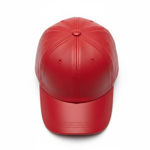 Gorra Deportiva de Alta Calidad, 6 Paneles, Roja, de Cuero Sintético Ajustable, Estilo Urbano, con Logotipo Personalizado, Gorra Deportiva de Cuero PU - Product Image 5