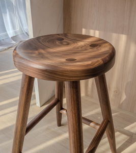 Tabouret de bar moderne en bois d'acacia, design rustique robuste, pour cuisine, salle à manger, extérieur, hôtel, style loisirs, mobilier pour bar à domicile, salon - Product Image 4