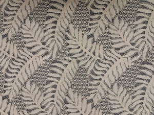 Wholesale Factory Premium Cream <b>Net</b> <b>Fabric</b> with Leaf Pattern-All Over Fern & Palm Motif Stretch Lace Material for Designer Dress - Product Image 1
