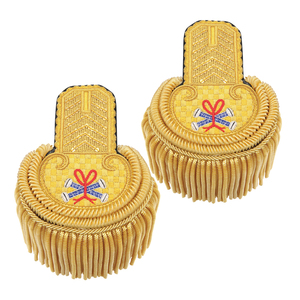 Écusson brodé personnalisé à coudre avec franges dorées, applique en tissu rouge pour vêtements, uniformes, vestes et accessoires - Product Image 4