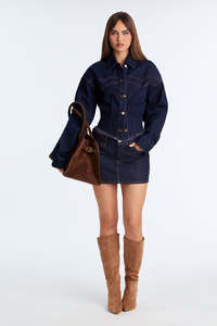 Custom Ladies <b>Denim</b> Jacket Woven Eco-Friendly Breathable Reversible Classic Casual <b>Stretch</b> Long Sleeve Turn-Down Autumn Washed - Product Image 3
