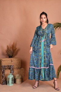 Wholesale Boho Silk Long Maxi <b>Dress</b> for Women Comfortable & Breathable Party <b>Dress</b> at Low Price Bulk India Export - Product Image 2