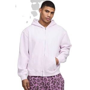Sudadera con Capucha Personalizada con Estampado Digital para Hombre, 100% Algodón, Talla Grande, Corta, Gruesa, Lisa, Teñida, con Bolsillo - Product Image 1