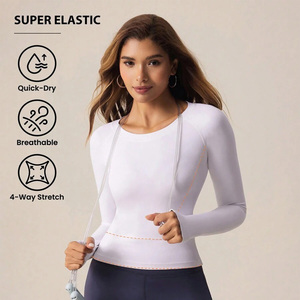 Womens Compression Sports <b>Tops</b> Custom Printed Yoga Fitness Shirts Manufacturer Pakistan OEM Export Supply Global Markets - Product Image 5