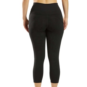 Custom Women's Mid Waist Yoga <b>Leggings</b> Anti-Bacterial Breathable Spandex/Polyester SEAMED Casual Plaid <b>Knee</b>-<b>Length</b> Fitness - Product Image 3