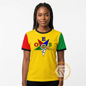 Wholesale Eastern <b>Star</b> Women's Casual Summer T-<b>Shirt</b> 100% Cotton Jersey Breathable V-neck Half Sleeve Regular Fit Eco-Friendly - Product Image 3