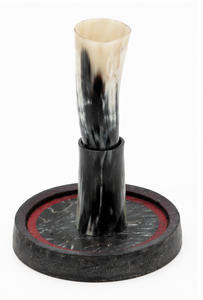 Jarra de Cuerno Vikinga Hecha a Mano, Cuerno Natural de Búfalo con Soporte, Taza Medieval para Cerveza o Sidra, Vajilla Rústica para Bar - Product Image 6