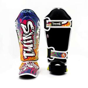 Twins Boxing <b>Gloves</b> & Shin Guards Set Black <b>Silver</b> Dragon Print Leather Velcro Closure For Martial Arts Training Adult - Product Image 6