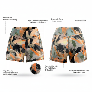 Breathable Lightweight Custom Printed Design Polyester Elastic Comfortable Compression <b>Tight</b> Fitted High Performance <b>Shorts</b> OEM - Product Image 2