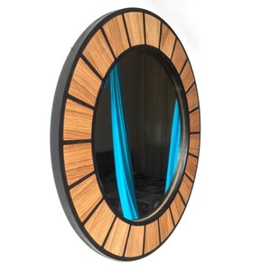 Miroir mural décoratif en métal rustique en forme de tournesol, miroir en verre encadré de métal, miroir décoratif mural - Product Image 3