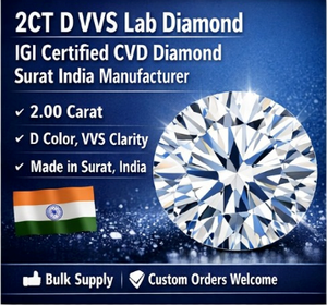 Diamante Suelto Sutariya Brothers de 2.00ct, Corte Brillante Redondo, Cultivado en Laboratorio, Certificado IGI, CVD, para Joyería, Venta al Por Mayor - Product Image 2