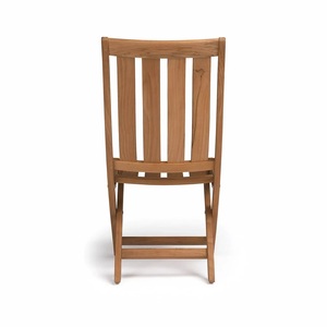 <b>Teak</b> Folding Portable Outdoor Dining <b>Chair</b> with Saber Legs Solid Wood Rustic Design - Product Image 2