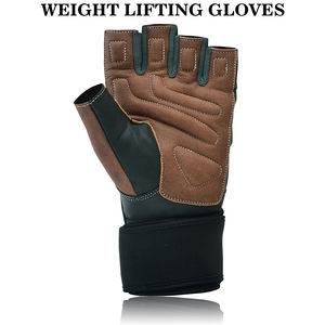 Gants de musculation en cuir pour l'exercice et le fitness, demi-doigts, pour la musculation et l'entraînement en salle de sport, avec sangle de poignet réglable - Product Image 4