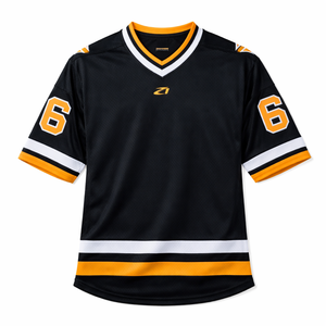 เสื้อฟุตบอลอเมริกันตาข่ายสีดำ แขนสั้น ระบายอากาศได้ดี สำหรับผู้ชาย ชุดทีม  รับสกรีนโลโก้  ชุดยูนิฟอร์ม OEM  ชุดกีฬาเปล่า  โรงงานผลิตเสื้อผ้ากีฬา - Product Image 6