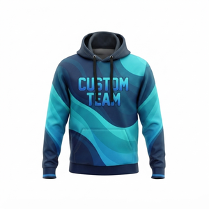 High Quality Sublimation Heavyweight Zipped up 100% Polyester Custom Athletic Hoodie with Kangaroo Pocket OEM Factory Supply - Product Image 4