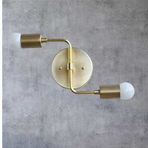 Brass Wall <b>Sconce</b> Art Deco Design Round Shape 100% Handmade Indoor <b>Lighting</b> for Bedroom Home Decor - Product Image 1