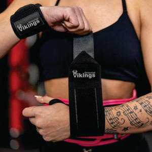 JINGBA Bandes de poignet professionnelles de qualité supérieure, robustes, en polyester élastique, pour la musculation, avec logo personnalisé, nouveau modèle rayé - Product Image 5