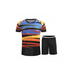 Uniforme de Tenis Azul Personalizado para Hombre, Jersey de Bádminton de Secado Rápido con Cuello Redondo, Camiseta de Entrenamiento Transpirable con Pantalones Cortos, Conjunto Deportivo - Product Image 6