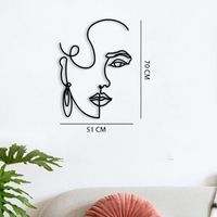 Art mural en métal abstrait minimaliste fait à la main, visage de femme, pour salon, chambre à coucher, hôtel, décoration intérieure