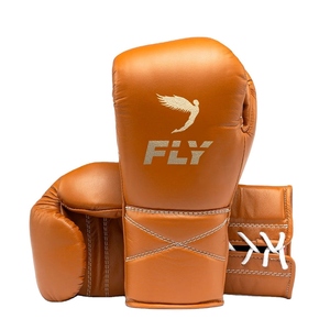 Guantes de Boxeo Profesionales Pro Fighting Fly Golden, Cuero Vacuno Original, Correa de Muñeca Ajustable, AI-BG-516 - Product Image 1