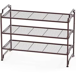 Attractive Design 3 Tier Metal Shoe Rack Organizer Free Standing Space Saving White Iron Shoe Stand Storage Shelf For Entryway - Product Image 6