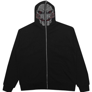 Sudadera con Capucha y Pedrería para Hombre, Mezcla de Algodón y Spandex, Forro Polar Ecológico, Otoño, Servicio OEM, con Bolsillos Laterales - Product Image 3