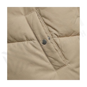 Hooded Quilted Waterproof <b>Bubble</b> Jacket Black Full Sleeve Winter Windproof Cotton Shell Knitted Fabric Polyester Filling Stand - Product Image 5