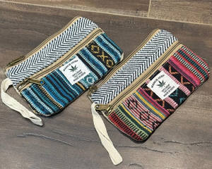 2025ใหม่กระเป๋าสตางค์ป่านทำด้วยมือเป็นมิตรต่อสิ่งแวดล้อมกระเป๋าซิปลายบั้งกระเป๋าสตางค์ขนาดเล็กพร้อมสายรัดข้อมือ - Product Image 3