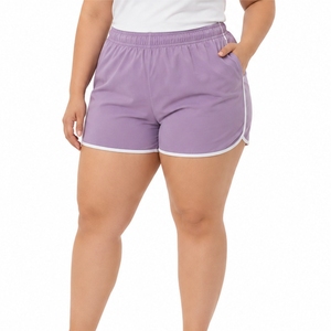 Plus Size <b>Women</b> Custom Color Mid <b>Waist</b> <b>Shorts</b> Solid Color Casual Summer <b>Elastic</b> <b>Waist</b> Loose Eco-Friendly Quick Dry Breathable - Product Image 3
