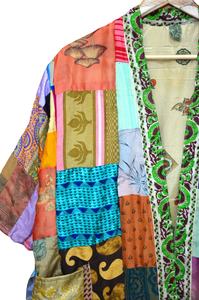 Nouveau Peignoir patchwork pour femmes Kimono en soie Robe de nuit pour femmes - Product Image 3