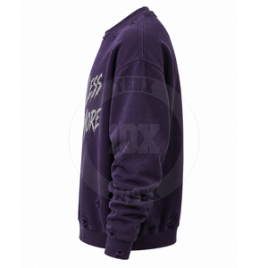 Sudadera de algodón mezclado de talla grande para hombre, fabricada en fábrica, en stock, cómoda, diseño único con pedrería. - Product Image 3