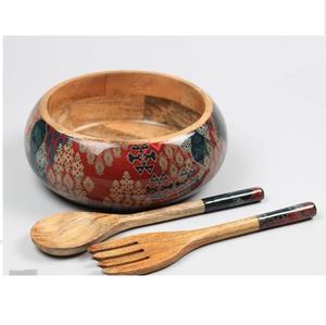 Elegante Tazón de Madera Ecológico de Diseño Clásico, Tazón de Madera Hecho a Mano de Alta Calidad para Ensaladas y Sopas con Tapa - Product Image 3