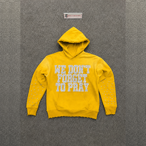 Sudadera con capucha cristiana al por mayor con cita de oración y detalles de tachuelas, cómoda, de corte holgado, con diseño llamativo en la manga. - Product Image 5