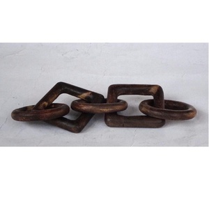 Modern Square Home Decor Metal Chain Link Sculpture Hand Carved Metal Knot Decorative Chain Link Farmhouse Wooden Crafts - Product Image 2